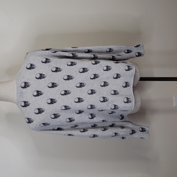 Skull Cashmere Penny Skull-Print V-Neck Cashmere Sweater XS - Picture 4 of 6